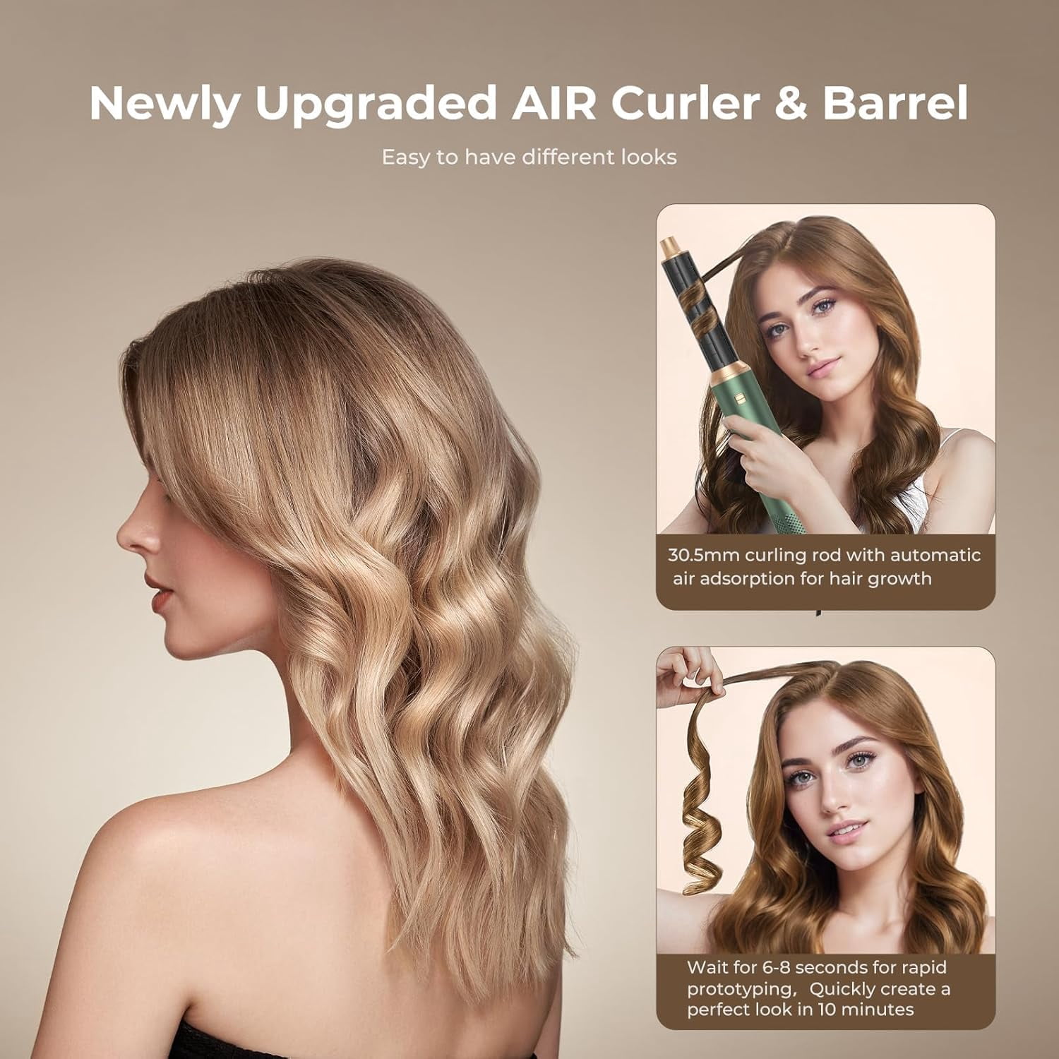 5 in 1 Blow Dryer Brush Negative Ion Hair Styler Curling Wrap Tool for ...