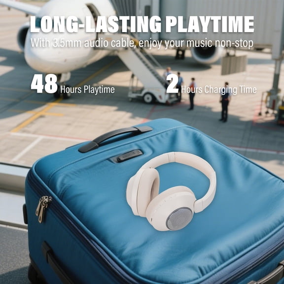 5-in-1 Bluetooth Headphones with Speaker/ FM Radio and Support Micro SD/ TF Card, Wireless and Wired 3.5mm Jack Gaming Heaphone Over Ear with Mic for iPhone iPad PC Computer Laptop