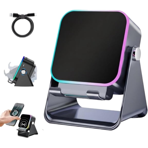 5-in-1 Bluetooth Speaker - Wireless Induction Charging Black