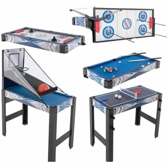 5-in-1 Combination Game Table | Multi-Game Table with Basketball, Air Hockey, Pool, Ping Pong & Safety Archery for Game Room, Home, Arcade$$Sport & Recreation Other