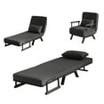 thumbnail image 1 of 5-in-1 Convertible Sleeper Chair Bed, Folding Sofa Bed with 5-Position Adjustable Backrest for Adults, Space-Saving Linen Futon for Small Spaces, Living Room, Office, Black, 1 of 18