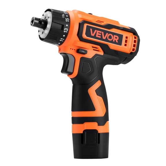 5-in-1 Cordless Drill Driver with Metal Chuck, Dual Speed & 2 Batteries, Tool Box - for Drilling Wood/Metal & Screw Driving