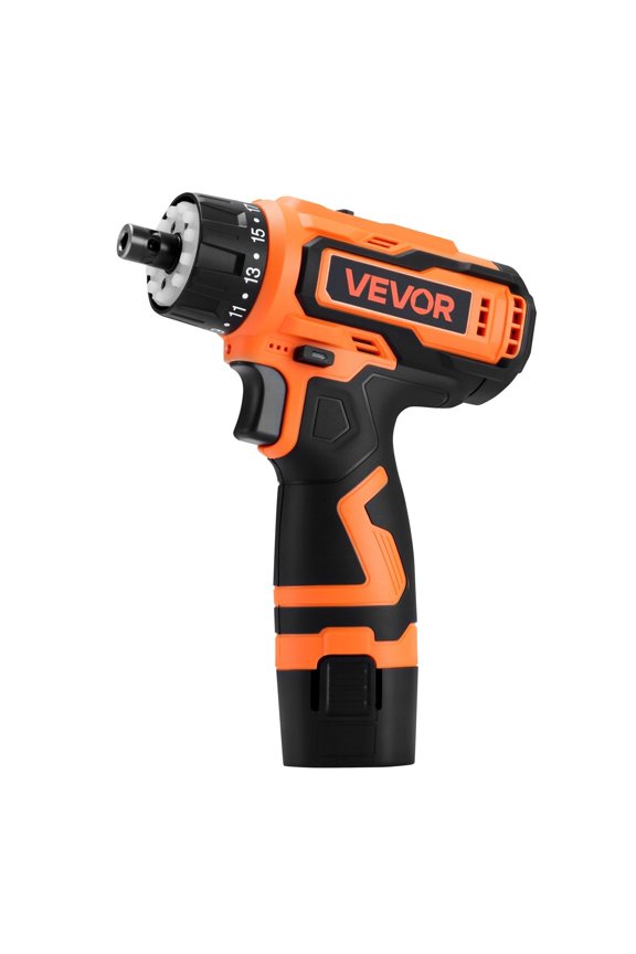 5-in-1 Cordless Drill Driver with Metal Chuck, Dual Speed & 2 Batteries, Tool Box - for Drilling Wood/Metal & Screw Driving