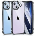 thumbnail image 1 of 5 in 1 Crystal Slim Clear for iPhone 14 Case,Not-Yellowing & Military Grade Drop Protection (Black), 1 of 7