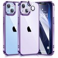 thumbnail image 1 of 5 in 1 Crystal Slim Clear for iPhone 14 Case,Not-Yellowing & Military Grade Drop Protection (Purple), 1 of 7