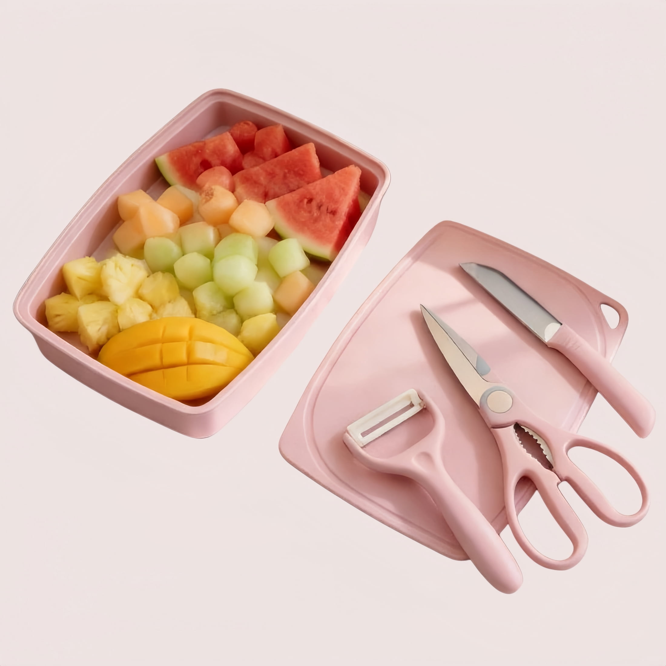 5-in-1 Cutting Board, Knife, Peeler, Scissors and Tray Set/Travel, Camping/Outdoor, Dorms  Small Cutting Boards  Dishwasher Safe