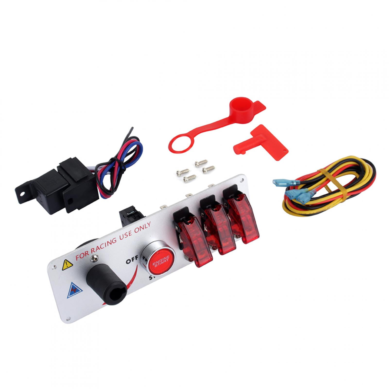 5 in 1 DC 12V Flip Up Ignition Toggle Switch Panel Car Engine Start