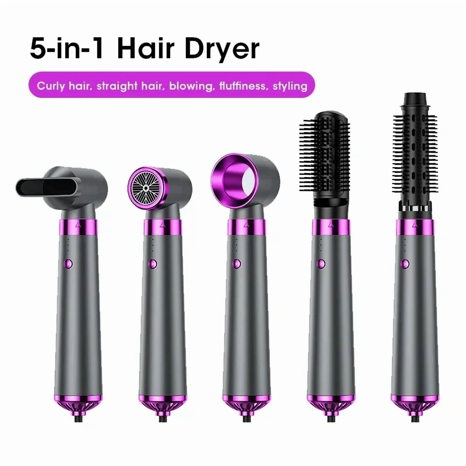 5 in 1 Electric Hair Dryer Hair Straightener Styling Brush Set