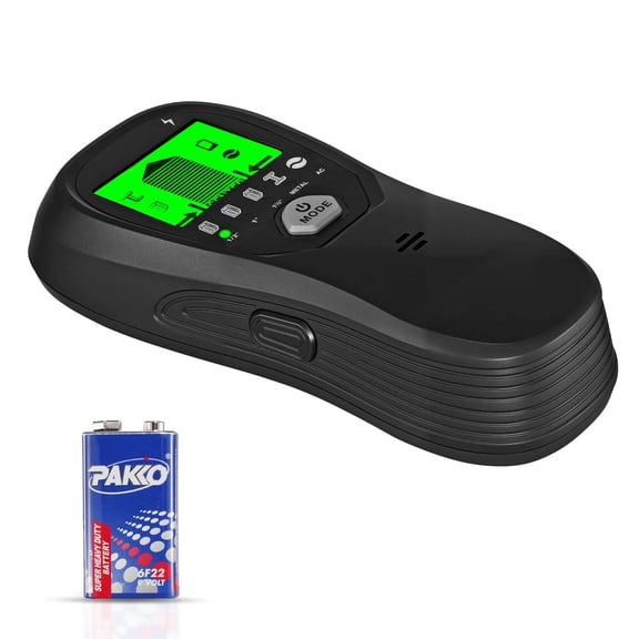 5-in-1 Electronic Stud Detector with Smart Sensor,HD LCD Display&Audio Alarm for Metal,AC Wires,Joists,Pipes-Black