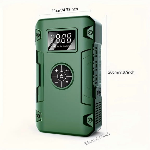 5-in-1 Emergency Jump Starter with 150PSI Air Pump, Portable Car Battery Charger for Gas/Diesel, USB Quick Charge