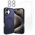 thumbnail image 1 of 5-in-1 Entronix Bundle designed for iPhone 17, Magnetic Ring Case with Kickstand, 2 Tempered Glass, 2 Camera Lens, 1 of 8