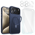 thumbnail image 1 of 5-in-1 Entronix Bundle designed for iPhone 17 Pro, Magnetic Ring Case with Kickstand, 2 Tempered Glass, 2 Camera Lens, 1 of 9