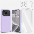 thumbnail image 1 of ENTRONIX 5-Piece Bundle for iPhone 17 Pro Max with Silicone Case, 2 Screen Protector, 2 Camera Lens Guard, Purple, 1 of 8