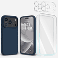 thumbnail image 1 of Entronix 5-in-1 Silicone Case Compatible with iPhone 17 Pro Max with Camera and Screen Protector, Blue, 1 of 8