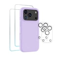thumbnail image 1 of Entronix 5-Piece Combo for iPhone 17 Pro Max, Silicone Case 2 Screen Protector 2 Camera Lens Guard, Purple, 1 of 8