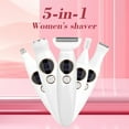 thumbnail image 1 of 5-in-1 Epilator for Hair Removal | Waterproof Rechargeable Type-C | Digital Display | Shaver, Trimmer, Tweezer, Nose, Eyebrow | Portable | 600mAh Battery | 5 Heads | Home Travel, 1 of 9