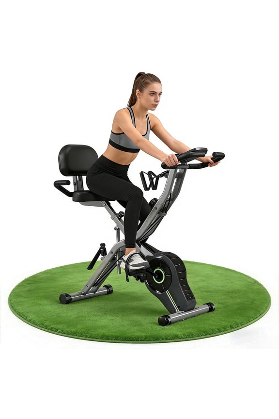 5-in-1 Folding Exercise Bike,Magnetic Cycling Bicycle X Bike with 16 Levels of Resistance for Home Indoor Cardio Workout