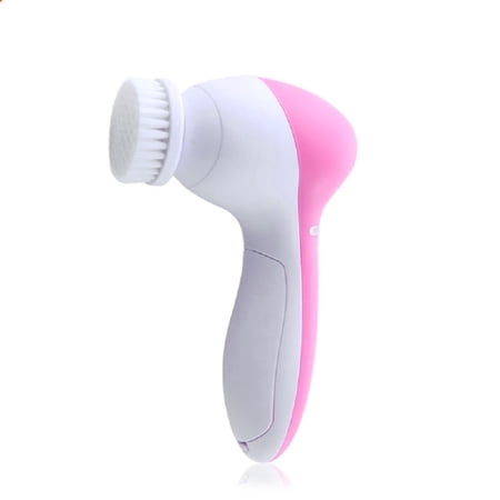 Tancola 5 in 1 Battery 1-Piece Facial Cleansing Brush Set with Body Massager, 5pcs Brush Head