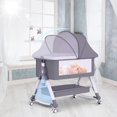 thumbnail image 1 of Magic Co Portable Baby Bassinet with Mosquito Net – Foldable Infant Crib for Safe & Comfortable Sleep, Mobile Baby Bed with Wheels, 1 of 10