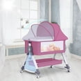 thumbnail image 1 of Magic Co Portable Baby Bassinet with Mosquito Net – Foldable Infant Crib for Safe & Comfortable Sleep, Mobile Baby Bed with Wheels, 1 of 10