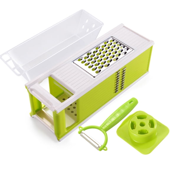 5-in-1 Four-Sided Square Vegetable & Fruit Slicer Vegetable and Fruit Grinding & Slicing Tool Suitable for potatoes, lemons, ginger, and more