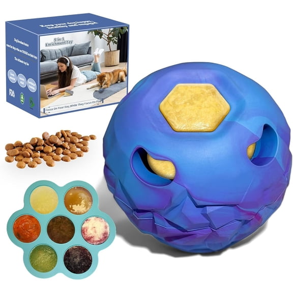 5-in-1  , Frozen   to Keep Dogs Busy, Interactive  Dispensing   Puzzle, Interactive  Toys for Puppy Small Medium , Power Chewer, Durable Rubber-Easy to Clean (small)