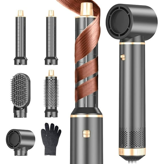 5 in 1 Hair Dryer Brush Hot Air Curling Brush Negative Ion Air Styler for Home & Travel