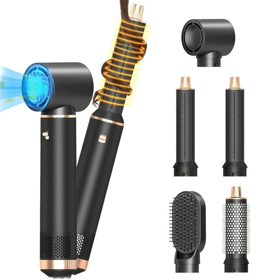 5-in-1 Hair Styler Brush With Heat Styling & Negative Ion Technology - Blowdry, Curl & Straightening Multi-Functional Styler - Perfect Holiday Gift For Women