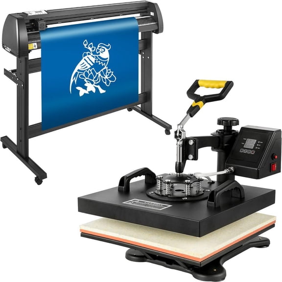 5 in 1 Heat Press 15 X 15 Vinyl Cutter Plotter with 53 in Usb Port for Diy Sticker Printing