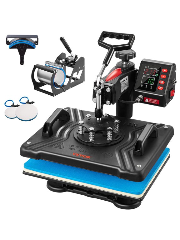 5 in 1 Heat Press Machine 12x15 Inch, Digital Temperature Control for T-Shirt&Mug, Fast Heat-up Sublimation Printer, 900W Vinyl Transfer Press