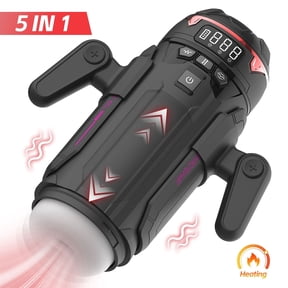 5 in 1 Heating Automatic Masturbator Cup Male Sex Toys 9 Telescoping 4 Suction 6 Vibrating Male Stroker with Handles,Adult Toys for Men