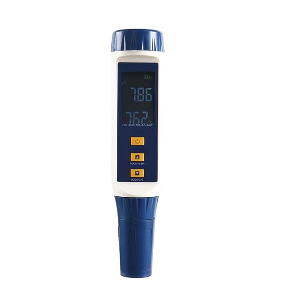 5-in-1 High Precision Water Quality Tester - PH, TDS, EC, Salinity & Temperature For Aquariums, Swimming Pools & Drinking Water