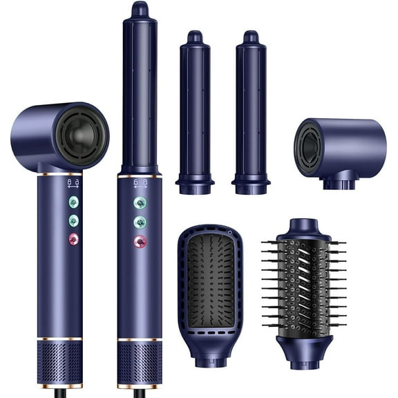 5-in-1 High-Speed Hair Styler, 0.75LB Lightweight Aluminum Ionic Blow Dryer with 110,000 RPM Motor for Fast Styling & Curling