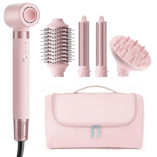 5 in 1 High-Speed Hot Air Styler, Professional Frizz-Free Hair Dryer Brush with Diffuser, No Heat Damage Air Styler Wrap for Curl, Volumize