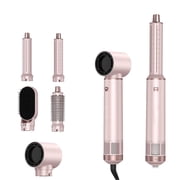 5-in-1 Hot Air Brush Hair Dryer, Detachable Blow Dryer Styler Set, Curling Wand, Volumizing Brush, Straightener & Curler, Lightweight Portable Travel Hairdryer for Women Men