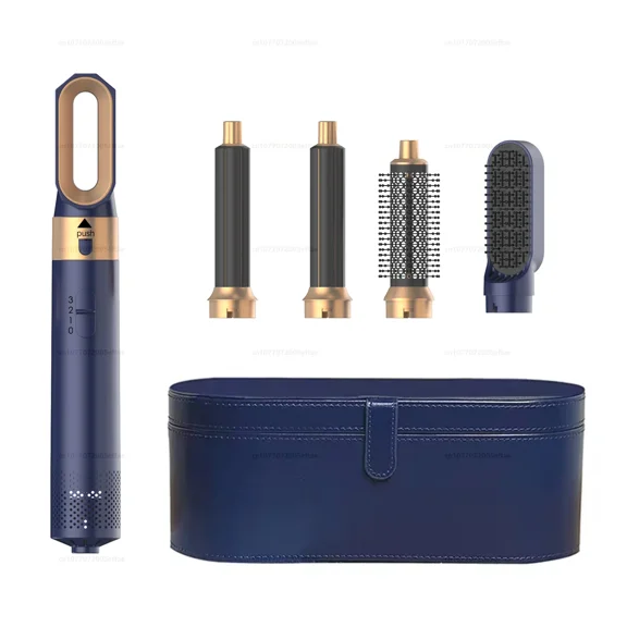 5-in-1 Hot Air Hair Styler Set - Hair Dryer Comb with Air Curling Iron, Volumizing Brush, & Interchangeable Heads for Straightening, Curling, Blowouts at Home (1000W, 3 Heat Settings)