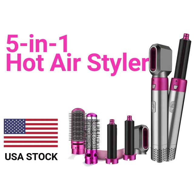 5 in 1 Hot Air Styler 5In1 Hair Styler, Ceramic, Hot Air Blow Dryer Curling US