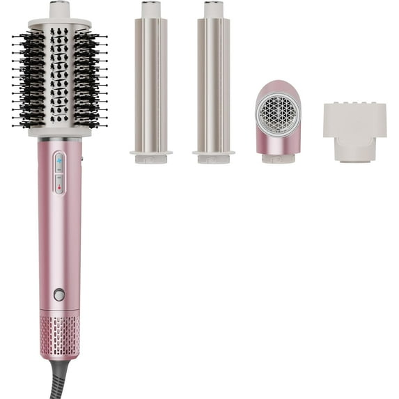 5-in-1 Hot Air Styler & Hair Dryer Brush with Powerful Motor & Negative Ions for Fast Drying, Curling, & Frizz-Free Styling (Purple)