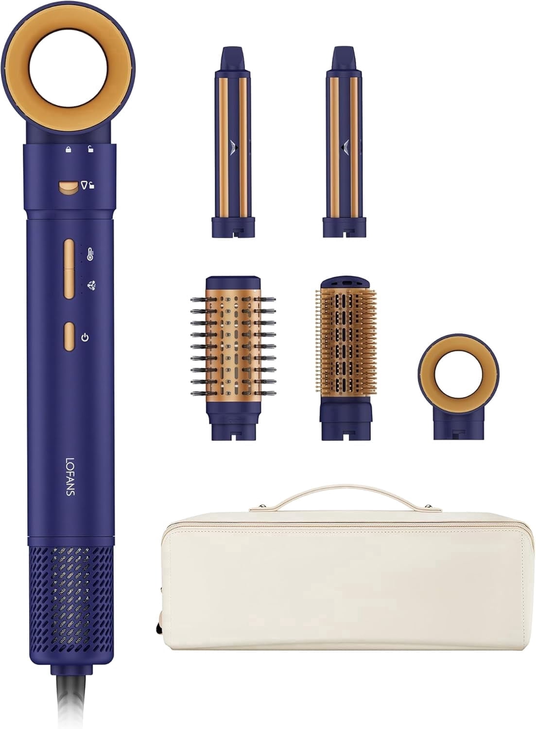 LOFANS 5-in-1 Hot Air Styler with Auto-Airflow Curling and NTC Protection, GS1