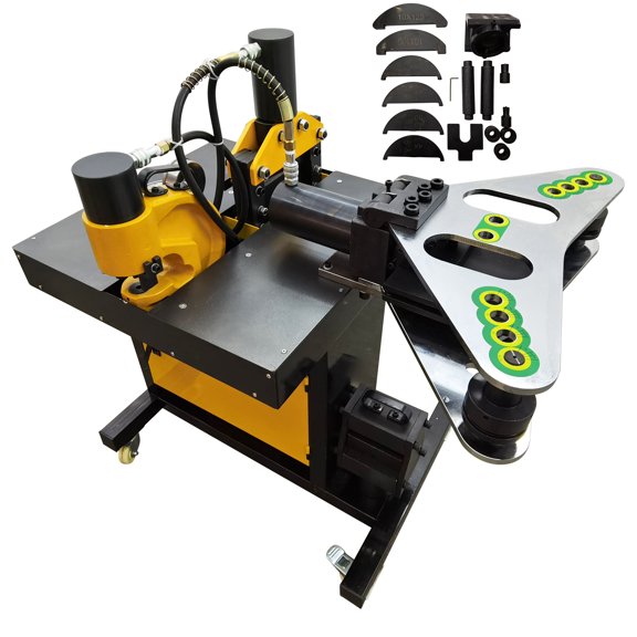 5 in 1 Hydraulic Busbar Processor Bus Processing Machine for Punching Cutting Flat/Edge Bending Embossing 110V