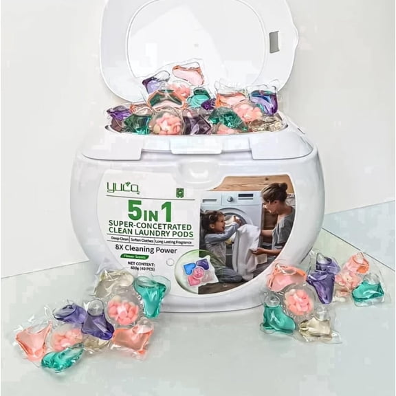 5 in 1 Hypoallergenic Laundry Detergent Pods for Sensitive Skin- 40pcs