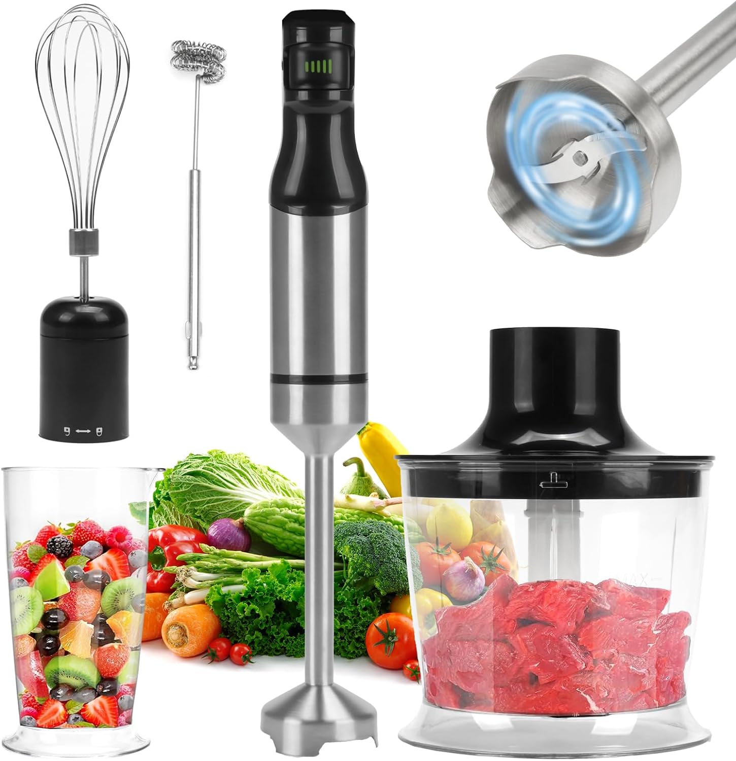 5in1 Immersion Blender Handheld, 800W Mixer Electric Handheld, Hand