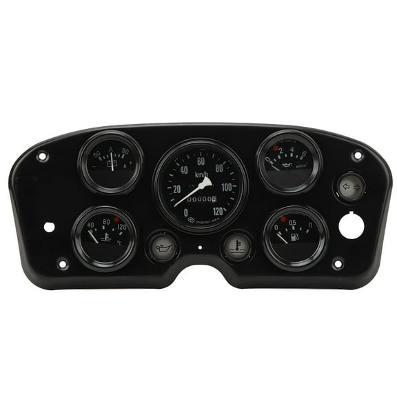 5 in 1 Instrument Panel Gauge Cluster, Multifunction Water Temperature Oil Level Pressure Voltage Speedometer Universal for 12V Vehicles