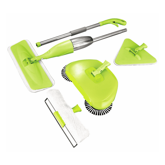 5-in-1 Interchangeable Floor and Window Cleaning Kit - Spray Mop, Sweeper, & Squeegee, Ewbank 5 Piece Kit