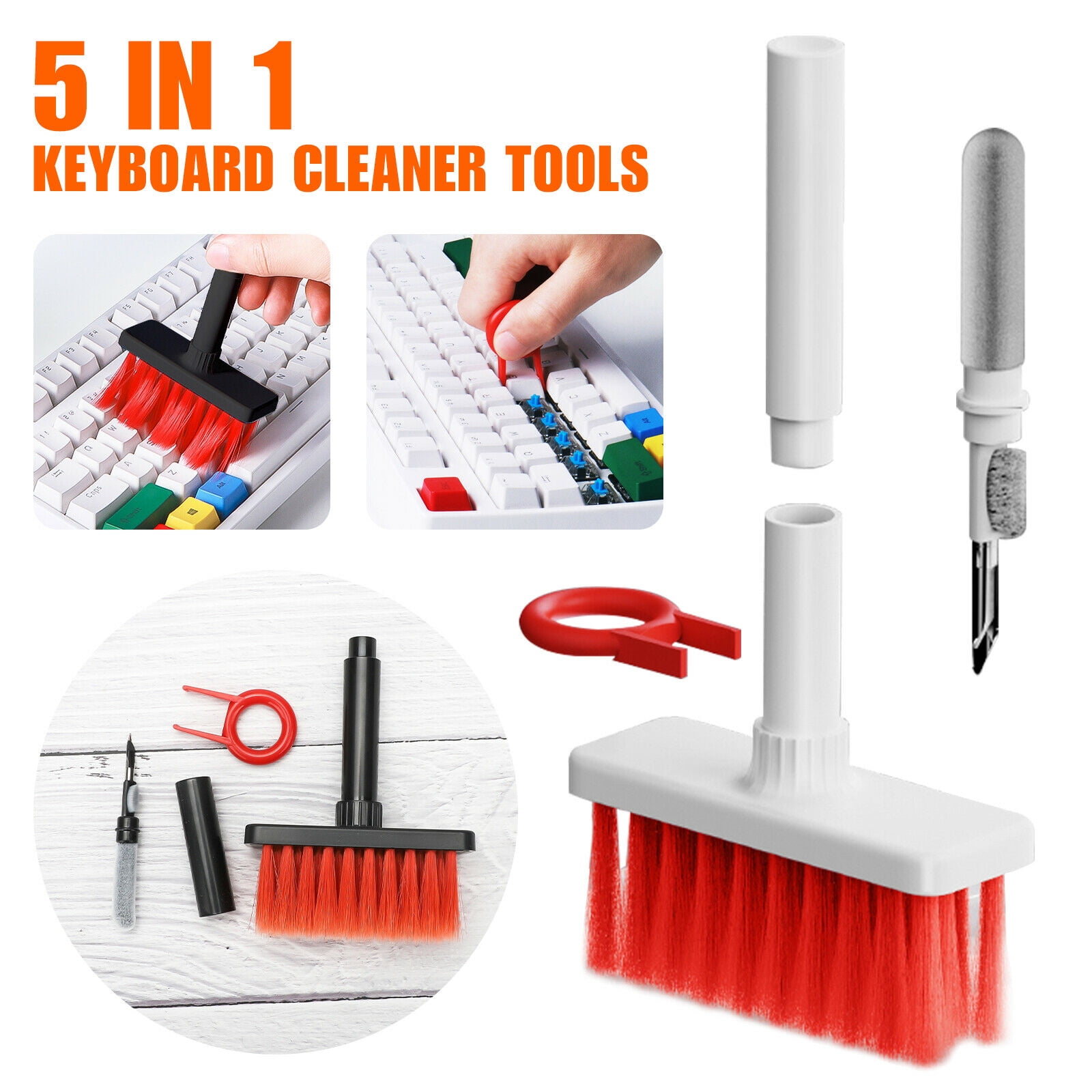 5 in 1 Keyboard Cleaner Laptop Earphone Earbuds Corner Dust Cleaning