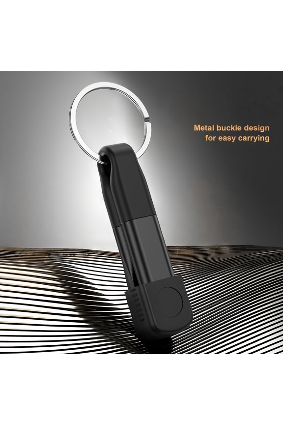 5-in-1 Keychain Fast Charging Cable, High-Speed Data Transfer & Power Delivery, Multiple Interface for iPhone & Android Devices, Portable EDC Accessory