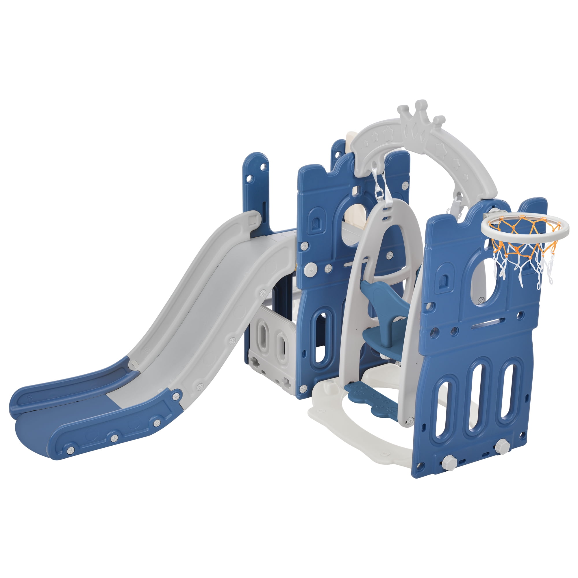 5in1 Kids Slide Swing Set, Baby Slide for Toddlers Age 13, Climber