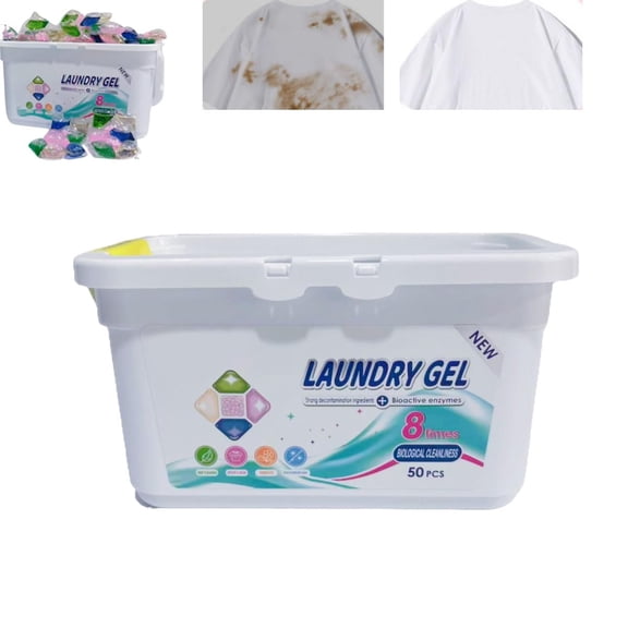 5-in-1 Laundry Pods, 50 Count Laundry Gel, Powder Detergent,Scent Laundry Detergent Pods, Long Lasting Fragrances Concentrate High Efficiency Washing with Scent