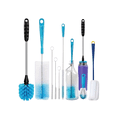 thumbnail image 1 of 5-in-1 Long Handle Bottle Brush Set - Flexible Straw Cleaner Brush & Baby Safe Bottle Brush (Blue), 1 of 5