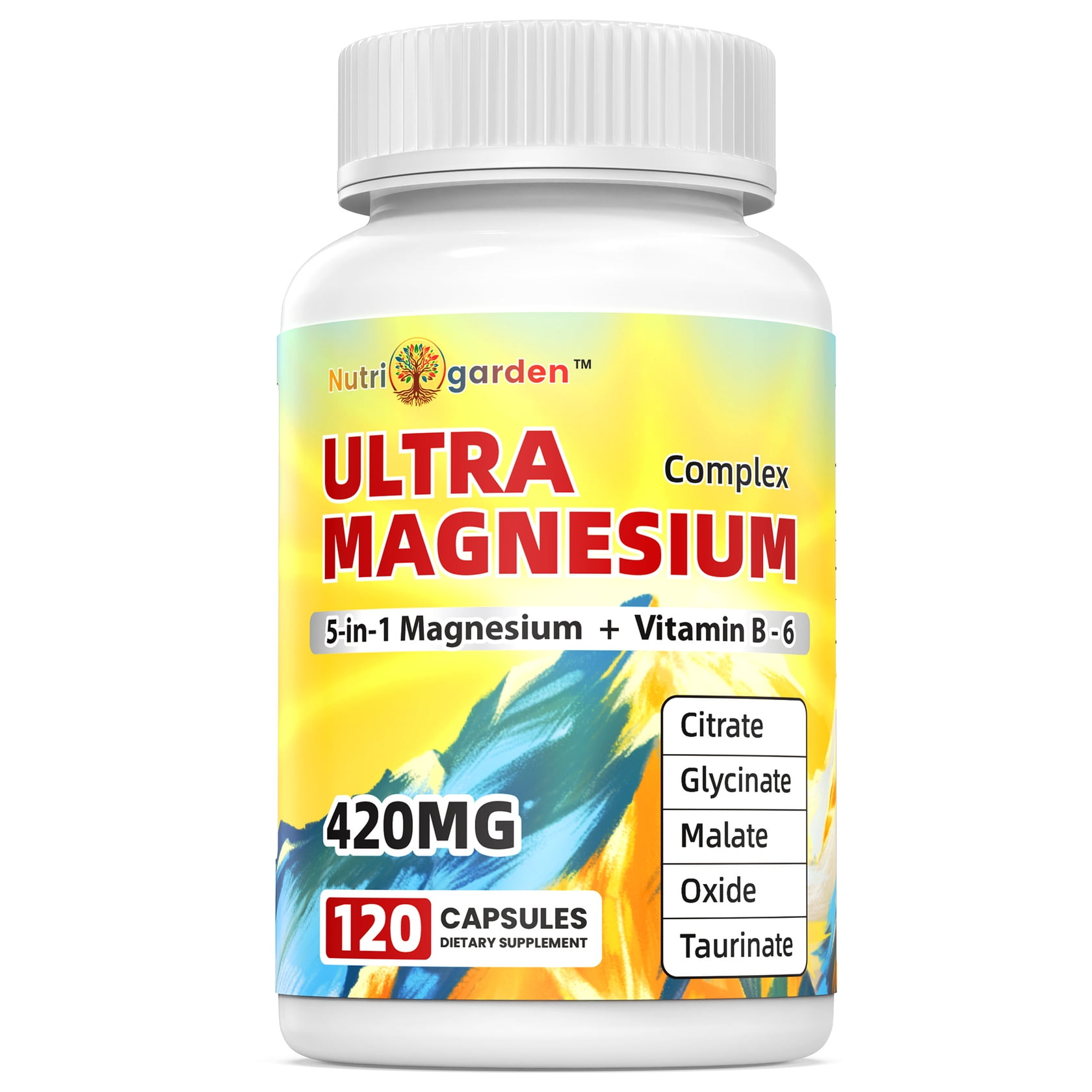 5in1 Magnesium Supplement 420mg High Bioavailability Magnesium